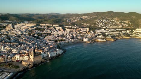 Cinematic-aerial-view-of-Sitges-city