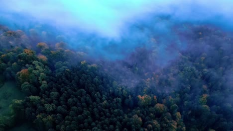 Morning-clouds-and-fog-cover-the-alpine-mountains-in-the-morning