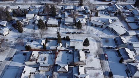 Wunderschöne-Winter-Luftaufnahmen-Der-Stadt-Winnipeg,-Kanada