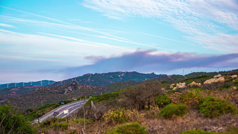 Wildfire-smog-dark-fumes-clouds-in-distance-burning-vegetation-forest-time-lapse