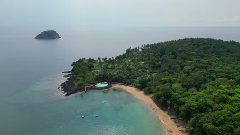 Aerial-view-from-Santana-Beach,-in-São-Tome-and-Principe,-Africa
