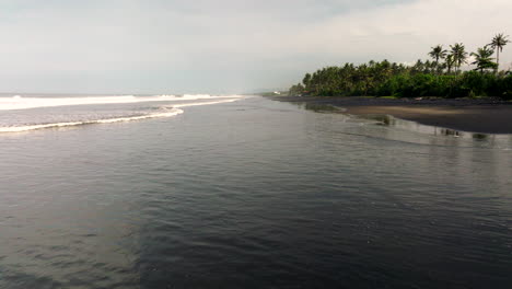 Empty-Long-Sandy-Beach-In-Tropical-Nature-Of-Bali,-Indonesia