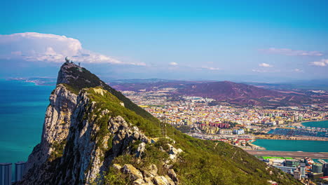 El-Peñón-De-Gibraltar-Lapso-De-Tiempo-De-La-Batería-De-La-Montaña-De-Piedra-Caliza-Natural-O&#39;hara