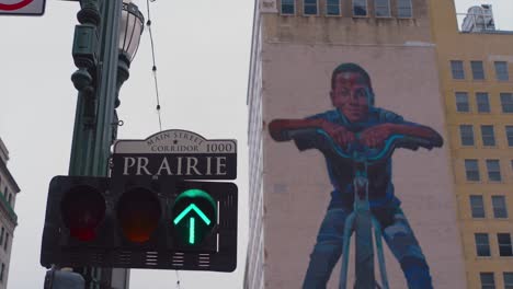 Pov-view-of-Prairie-street-in-downtown-Houston,-Texas