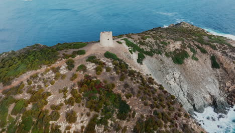 Cape-Malfanato-from-Aerial-Views:-Capturing-the-Essence-of-the-Malfanato-Tower-at-Cape-Malfanato-in-Sardinia