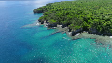 Scenic-Seascape-And-Vegetation-In-Moso-Island,-Vanuatu---Aerial-Drone-Shot
