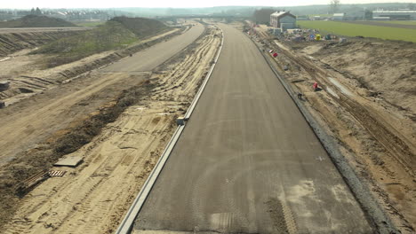 Toll-road-in-the-city-of-Gdynia-which-is-still-under-construction,-Sweden