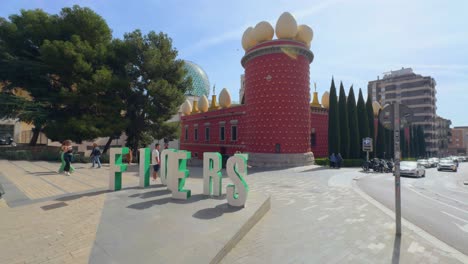 Figueras-Dalí-Museum-Facade-Of-Egg-Building,-Costa-Brava,-Gerona