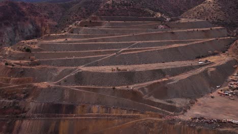 Aerial-View-of-Old-Abandoned-Copper-Mine-in-Jerome,-Arizona-USA