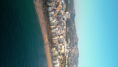 Aerial-perspective-of-Lloret-del-Mar,-Catalonia,-Spain
