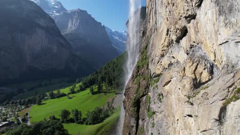 At-almost-300-meters-high,-this-waterfall-is-the-highest-free-falling-waterfall-in-Switzerland