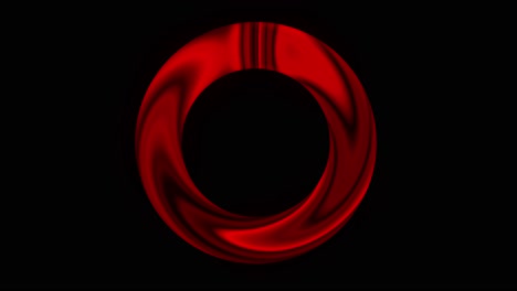 Seamless-loop-rotating-red-glowing-colored-ring-on-black-background