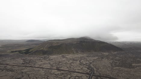 Barren-Icelandic-volcanic-land-with-rock-formation-in-Reykjanes-Peninsula
