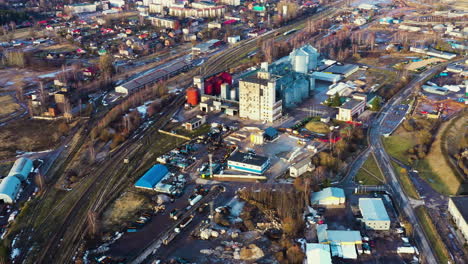 Aerial-view-of-VAKS-grain-silo-storage-facility-with-train-tracks-and-train-station