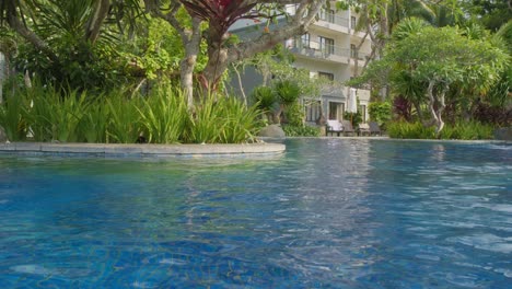 Árboles-En-La-Piscina-En-Bintang-Flores-Hotel,-Labuan-Bajo,-Indonesia