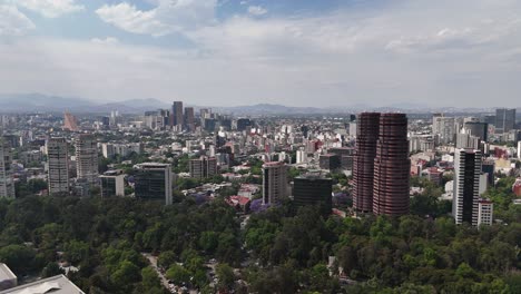 Polanco-neighborhood-seen-from-Chapultepec-Park,-Mexico-City
