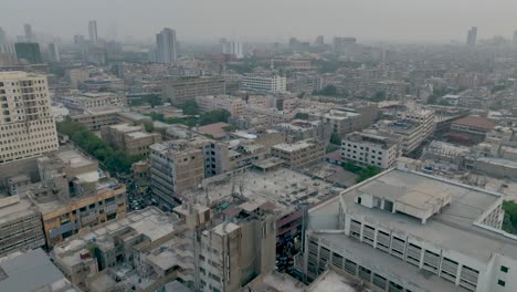 Drone-shot-of-saddar-karachi-in-foggy-weather