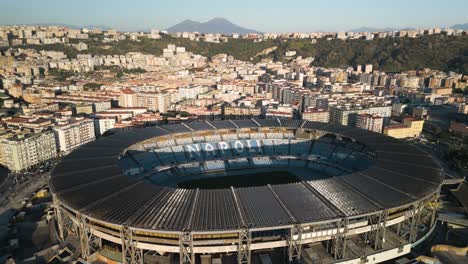 Amazing-Aerial-Drone-Shot-Above-Maradona-Stadium-in-Napoli