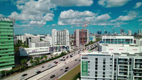 Static-aerial-of-downtown-Miami,-Florida,-USA