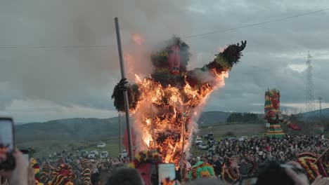 Flaming-Effigy-Towering-at-Podence-Folk-Fest-in-Portugal