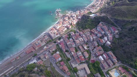Aerial-top-down-shot-of-the-Taormina's-train-station