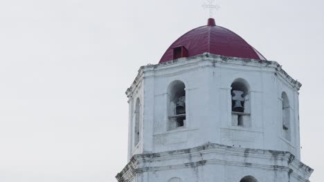 Close-up-clock-tower-exterior-view-of-our-lady-of-immaculate-conception-church,-cebu-island,-Philippines