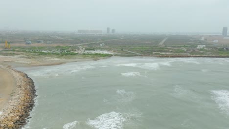 Drone-shot-at-the-sea-from-cyclone-Biparjoy-in-karachi