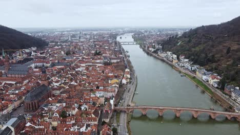 Luftaufnahme-Der-Skyline-Der-Stadt-Heidelberg,-Deutschland