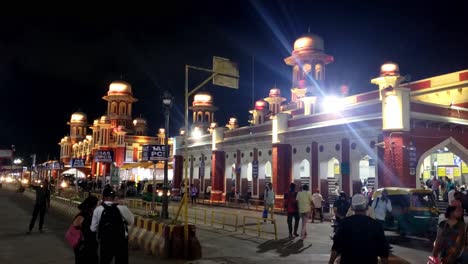 Lucknow-railway-station,-city-of-nawabs,-beautiful-weather,-night-click,-Lucknow,-Uttar-Pradesh