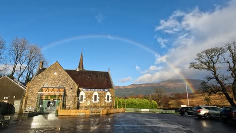 Rainbow-at-the-Slanj,-Scotland,-UK