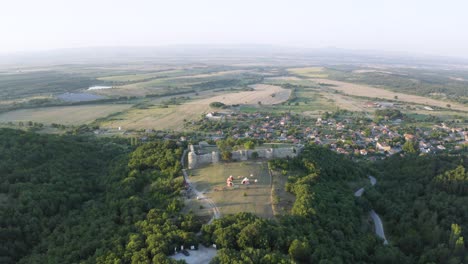 Aerial-View-of-Mezek-Fortress-And-Village-In-Bulgaria