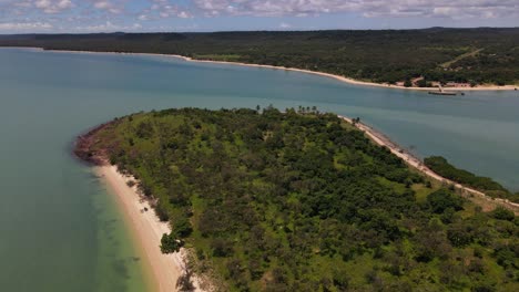 Overhead-moving-aerial-clip-of-uninhabited-island-in-remote-Australia