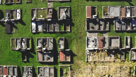 Aerial-top-down-drone-shot-over-a-large-cemetery