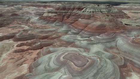 Aerial-View-of-Bentonite-Clay-Hills-Near-Mars-Research-Station,-Hanksville-Utah-USA