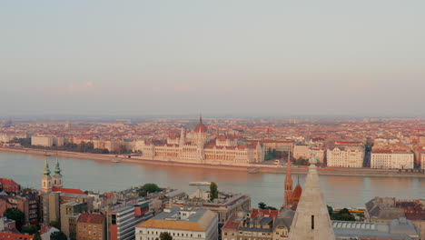 Aerial-view-of-the-Hungarian-Parliament-Building-from-the-Fisherman's-Bastion