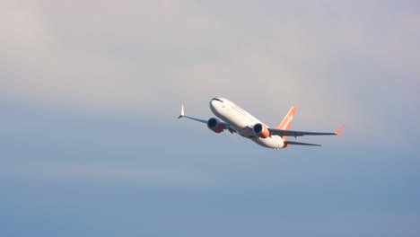 A-Sunwing-commercial-Boeing-737-800-aircraft-in-flight-after-takeoff-from-Pearson-International-Airport