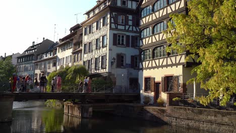 Charming-Petite-France-in-Strasbourg,-an-emblematic-and-historical-district-with-beautiful-half-timbered-houses