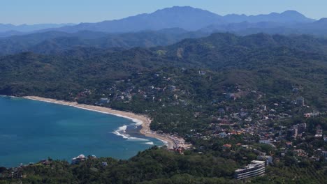 Drone-view-of-mountains-in-Sayulita,-Mexico