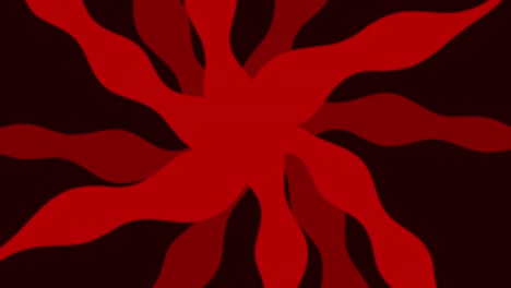 Abstrakter-Animierter-Hintergrund-Mit-Rotierenden-Roten-Wellenstrahlen-Auf-Schwarzem-Hintergrund
