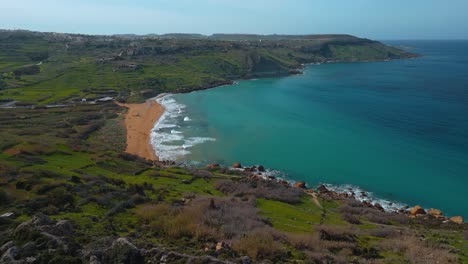 Ramla-Bay-beach-on-Gozo,-Malta-island