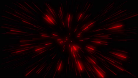 Abstract-animated-background-of-hyperspace-jump-in-outer-space-with-burst-of-colorful-red-lights