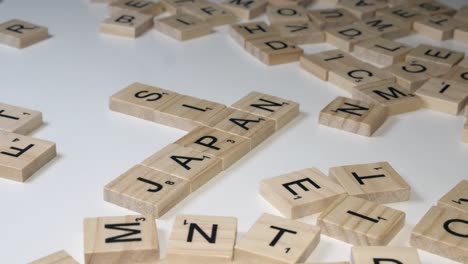 Scrabble-tiles-form-crossword-of-JAPAN-and-ASIA-on-white-table-top