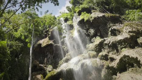 The-Tumalog-waterfall,-low-angle-slow-motion-shot,-Cebu,-Philippines