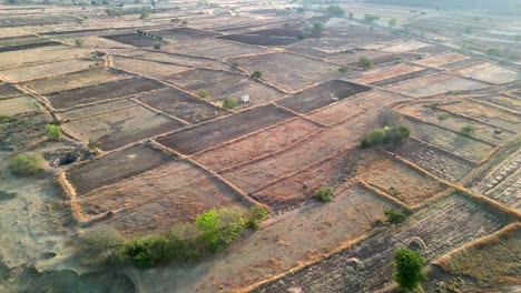 empty-crops-field-near-yamai-temple-in-aundh-closeup-to-wide-sunset-drone-view