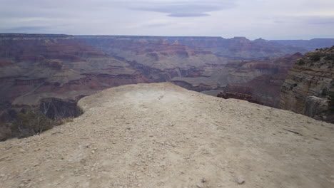 A-dolly-shot-view-of-the-Grand-Canyon-while-approaching-the-edge