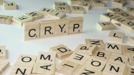 On-white-table-top,-close-up-view-of-letter-tiles-making-word-CRYPTO