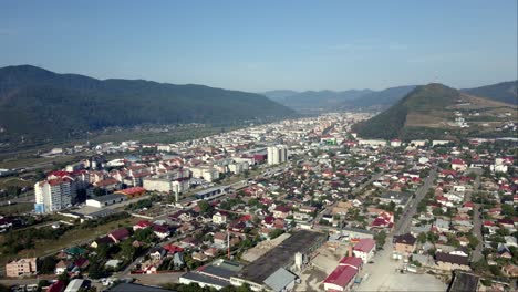 Aerial-View-Of-Piatra-Neamt-City-On-Sunny-Summer-Day-In-Romania