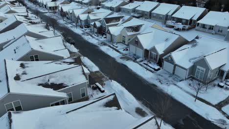 Aerial-descent-into-cookie-cutter-suburban-neighborhood