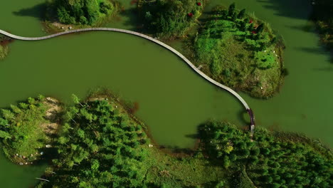 Luxury-lake-side-villa,-aerial-drone-view