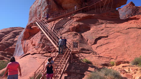 Staircase-and-geological-formations-at-the-Valley-of-Fire-State-Park